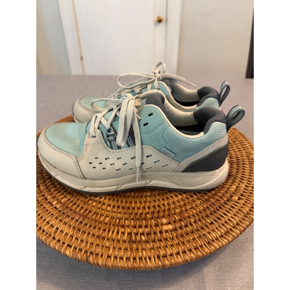 LL Bean Trail Model Waterproof Hiking Shoes Light Blue Grey Womens Low‎ Top